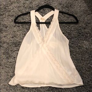 cream lacey blouse tank